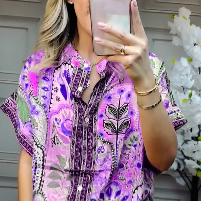 💜LAST DAY PROMOTION - 69%OFF💜Women's Printed Top & Wide Leg Pants 2-Piece Set