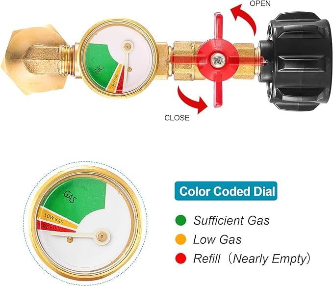 🔥 Early Christmas sale 50% off🌟🎄Top-Rated Propane Refill Elbow Adapter with Tank Gauge