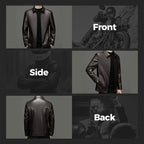 💥Fliwos® Men's Tough Vibe Leather Jacket – Slim Fit Design, Retro Hardware for Biker & Casual Looks
