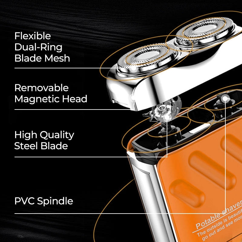 ⚡ 65% OFF Flash Sale！Double-Ring Portable Shaver – Perfect Gift for Every Guy