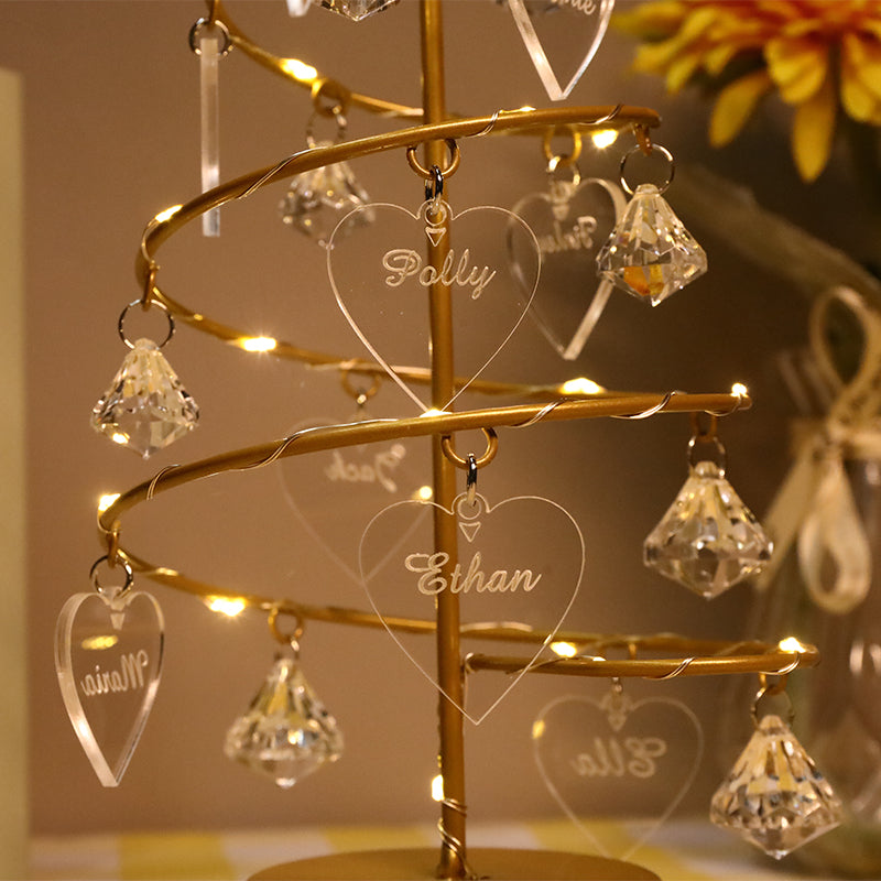 LED String Crystal Christmas Tree Table Lamp