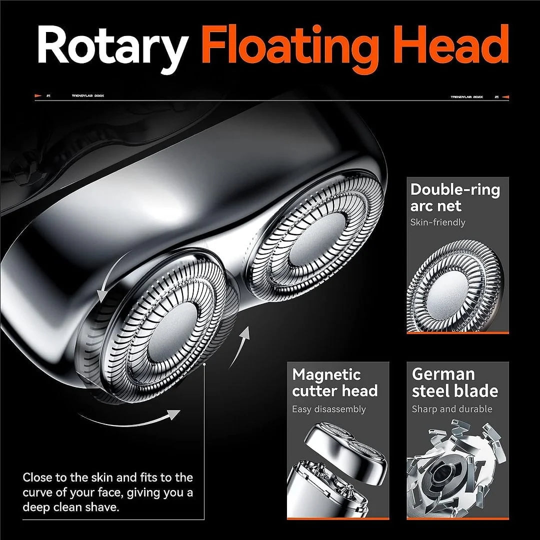 🔋 Mini double-ended shaver! 0.1mm Knife Mesh 7500 rpm motor