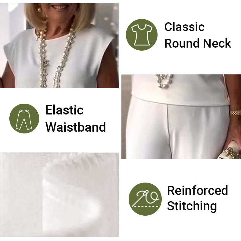 💕Limited Time 50% Off💕Women's Crew Neck Sleeveless Top and Pants Set