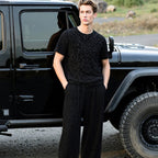Men’s Short Sleeve Top & Wide Leg Pants 2-Piece Set 🩳✨ – Casual & Stylish for Everyday