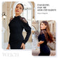 👗 Women's Elegant Mock Neck Dress – Lace Back, cleverly designed, midi length enhances proportions, suitable for both dating and commuting with elegance.
