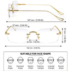 Anti-blue light rimless trimming presbyopic glasses men & women