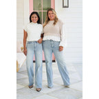 👖 High Rise Vintage Jeans – Tummy Control, Straight Leg for Everyday