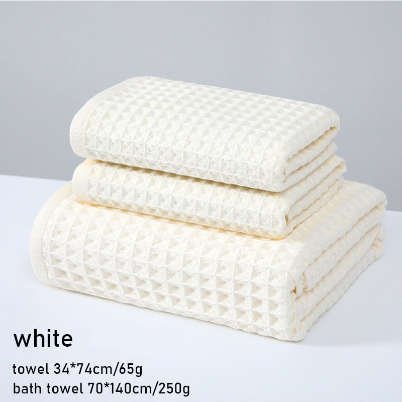 💜Special Gift 50% OFF - Super Absorbent Breathable Antibacterial Waffle Bath Towel