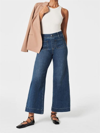 🔥Inventory Clearance! Tummy - Control Cropped Wide - Leg Jeans 🌟