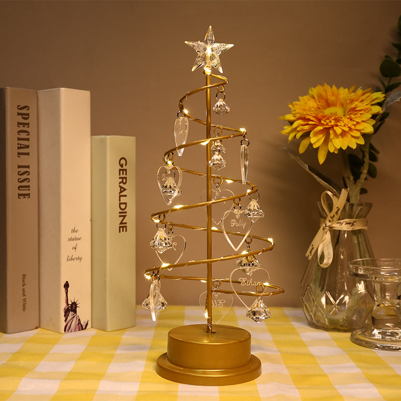 LED String Crystal Christmas Tree Table Lamp