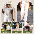 💕Limited Time 50% Off💕Women's Crew Neck Sleeveless Top and Pants Set