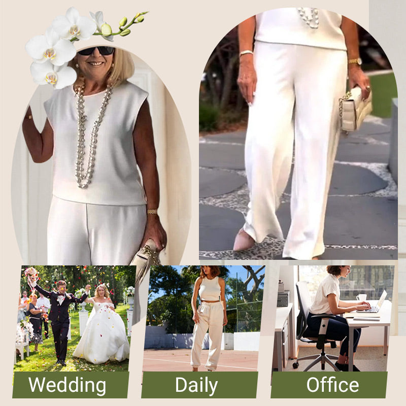 💕Limited Time 50% Off💕Women's Crew Neck Sleeveless Top and Pants Set