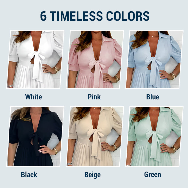 👗 Draped pleated × simple solid color, with gentle rhythm between walking, suitable for commuting and going out on the street!