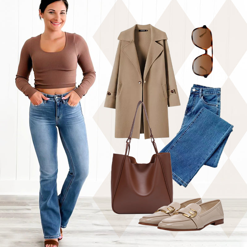 🔥66% OFF! High-waisted stretch belly-cinching jeans 👖 + 360° stretch for a slimmer look