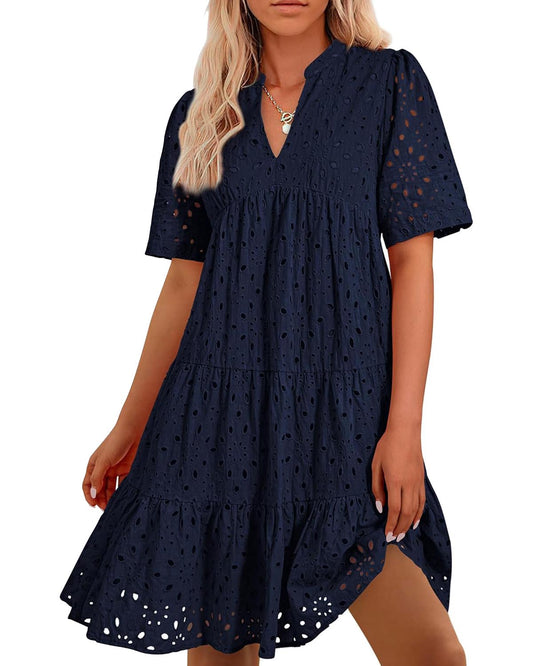 💫 Fairy dress is here! Elegant women's hollow lace ruffle casual mini skirt