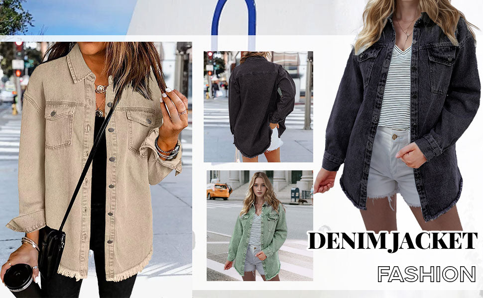 🎅What should I wear tomorrow?🎄Women's Raw Edge Ripped Denim Jacket