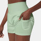🔥 Limited time 53% OFF! Nylon high-rise yoga shorts 🎽 with side pockets 2-in-1