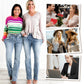 🔥66% OFF! High-waisted stretch belly-cinching jeans 👖 + 360° stretch for a slimmer look