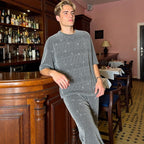 Men’s Short Sleeve Top & Wide Leg Pants 2-Piece Set 🩳✨ – Casual & Stylish for Everyday