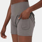 🔥 Limited time 53% OFF! Nylon high-rise yoga shorts 🎽 with side pockets 2-in-1