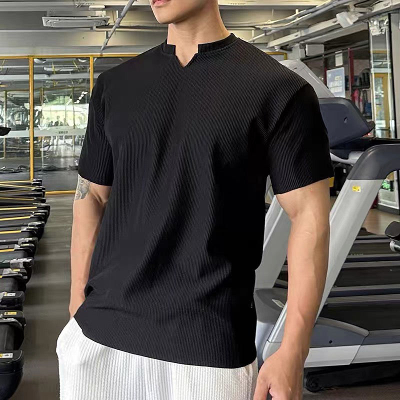 🌊 Men's V-Neck  Short Sleeve Muscle Athletic Workout T-Shirts  Perfect Fit, Breathable Comfort, Show Off Your Athletic Style!