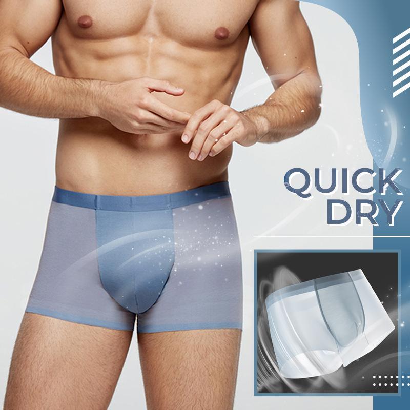 🩲Men's 2-in-1 Ice Silk Underwear Set – Briefs + Boxers, 3D Breathable Comfort for Summer