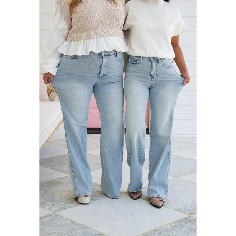 👖 High Rise Vintage Jeans – Tummy Control, Straight Leg for Everyday
