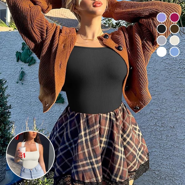 🔥Sleeveless abdomen-cinching shaped-one-piece makes a thin and curvy beauty in seconds