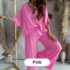 ✨ Girly solid color loose casual suit|Slim and tall× All-purpose wearing formula 👚👖