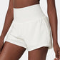 🔥 Limited time 53% OFF! Nylon high-rise yoga shorts 🎽 with side pockets 2-in-1