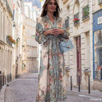 ✨Elegant Floral Dress | V - Neck, High Waist & Timeless Chic