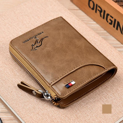 🎁Summer Hot Sale 2024🎁 Men's Leather Zip Wallet (RFID Protected)✨