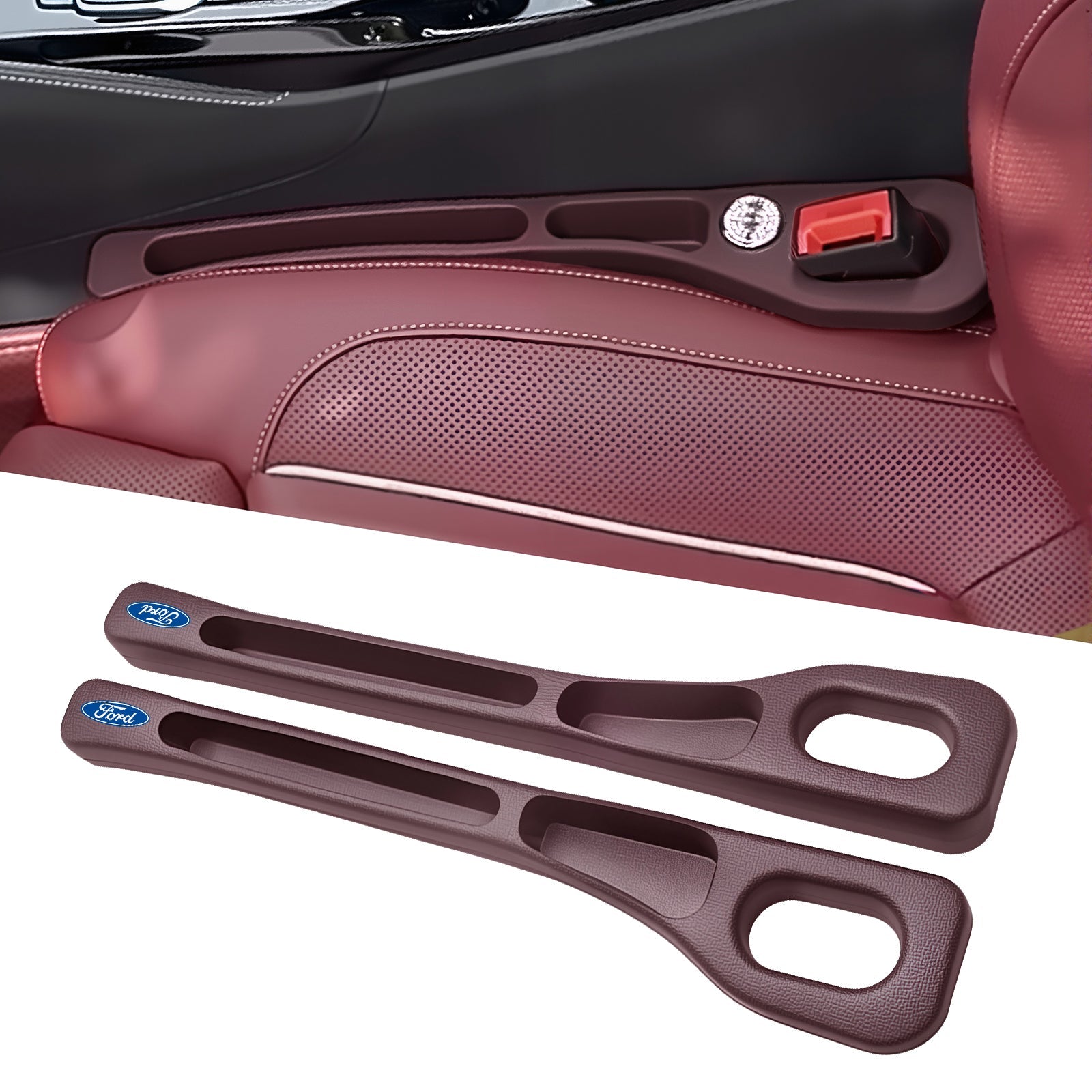 Eptchn Car Seats Gap Filler Dual with Belt Slot