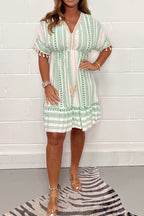 🌟No matter your body type, just go for it! V-neck printed dress,🍂