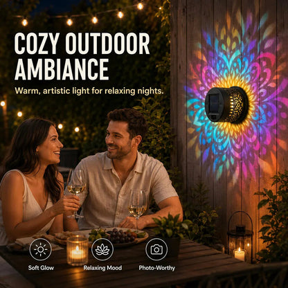 🌀Sommer-Sale 50% Rabatt 🌞💡Solar Mandala Wandleuchte für den Außenbereich, Garten, Zaun, Projektorlampe, Terrasse, Stimmungsdekoration