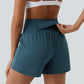 🔥 Limited time 53% OFF! Nylon high-rise yoga shorts 🎽 with side pockets 2-in-1