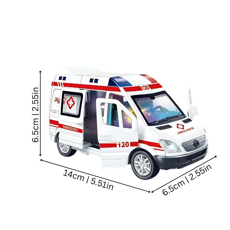🎄🚑 Christmas Gift – Light-Up Sound Rescue Truck Model, Festive Fun for Kids!