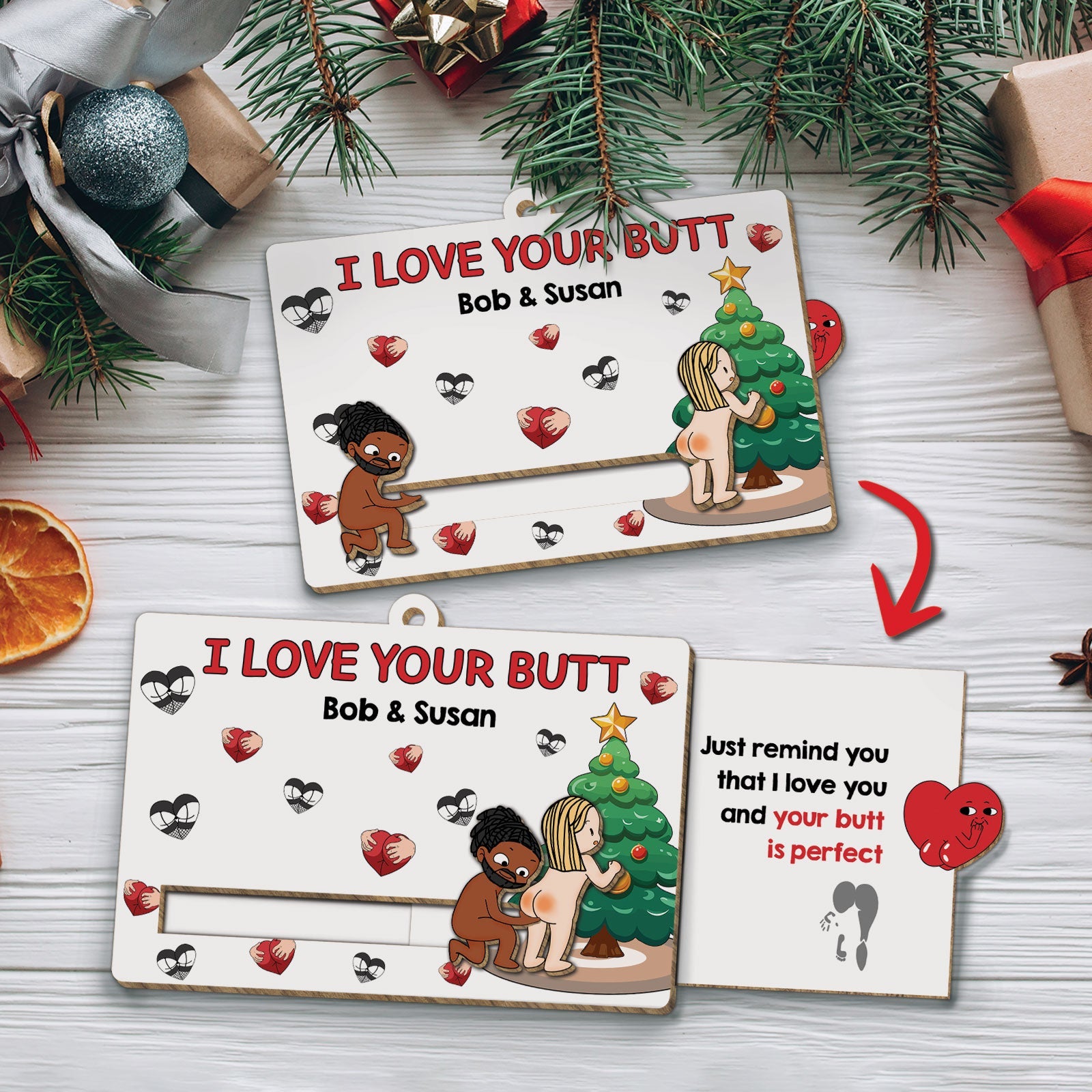 Just Remind You That I Love You - Personalized Wooden Slider Card for Couples