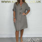 👗2025 Hot Sale💖Plus Size Button Up Tunic Dress