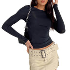 🔥Women’s Basic Slim Open Navel T-shirt🔥