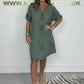 👗2025 Hot Sale💖Plus Size Button Up Tunic Dress