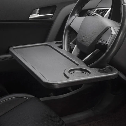 🚗 Multifunctional Car Steering Wheel Dining Table – Double-Sided, Easy-to-Install for In-Car Meals & Work on Road Trips