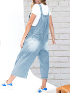 Low - Key Luxury Denim Bib Jumpsuit 👖 – Button - Down Design for Effortless Sophistication