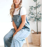 Low - Key Luxury Denim Bib Jumpsuit 👖 – Button - Down Design for Effortless Sophistication