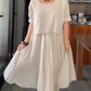 🚨Urgent discount! Round neck loose top & long skirt set, a must-have for women's fashion.