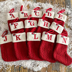 🌟🎄 Festive Christmas Must-Have! Cozy Knit Socks + Embroidered Candy Bag + Letter Stocking – Decor & Use in One!