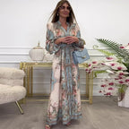 ✨Elegant Floral Dress | V - Neck, High Waist & Timeless Chic