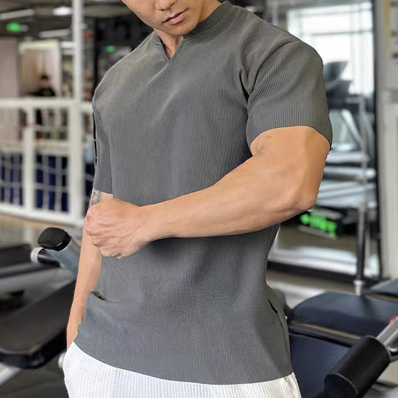 🌊 Men's V-Neck  Short Sleeve Muscle Athletic Workout T-Shirts  Perfect Fit, Breathable Comfort, Show Off Your Athletic Style!
