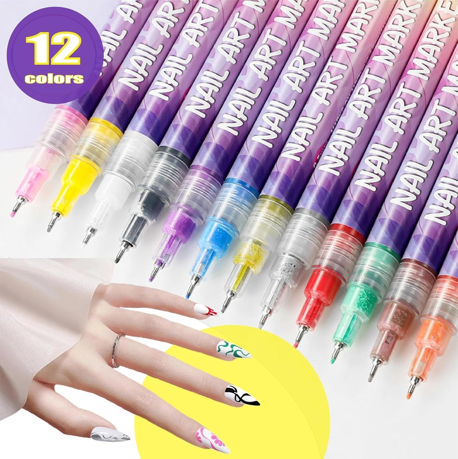 🎁Christmas Best Gift For Kids⏳🎨12 Colors Nail Art Pens Set