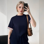 Limited Time Offer 50%🎀Limited! Striped T-shirt 👚 and wide-leg jogging bottoms 👖